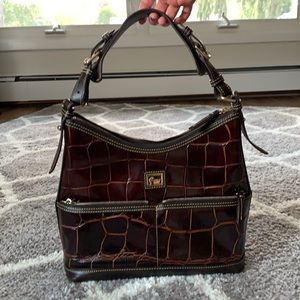 Dooney and Bourne cognac crocodile embos